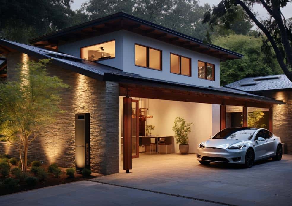 A Tesla Model 3 parked in front of a home, a home EV charger installation in San Jose, CA.
