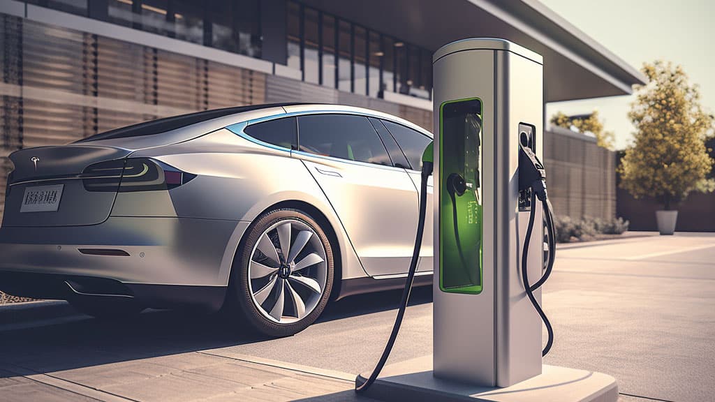 Public, charging stations, Tesla electric vehicle